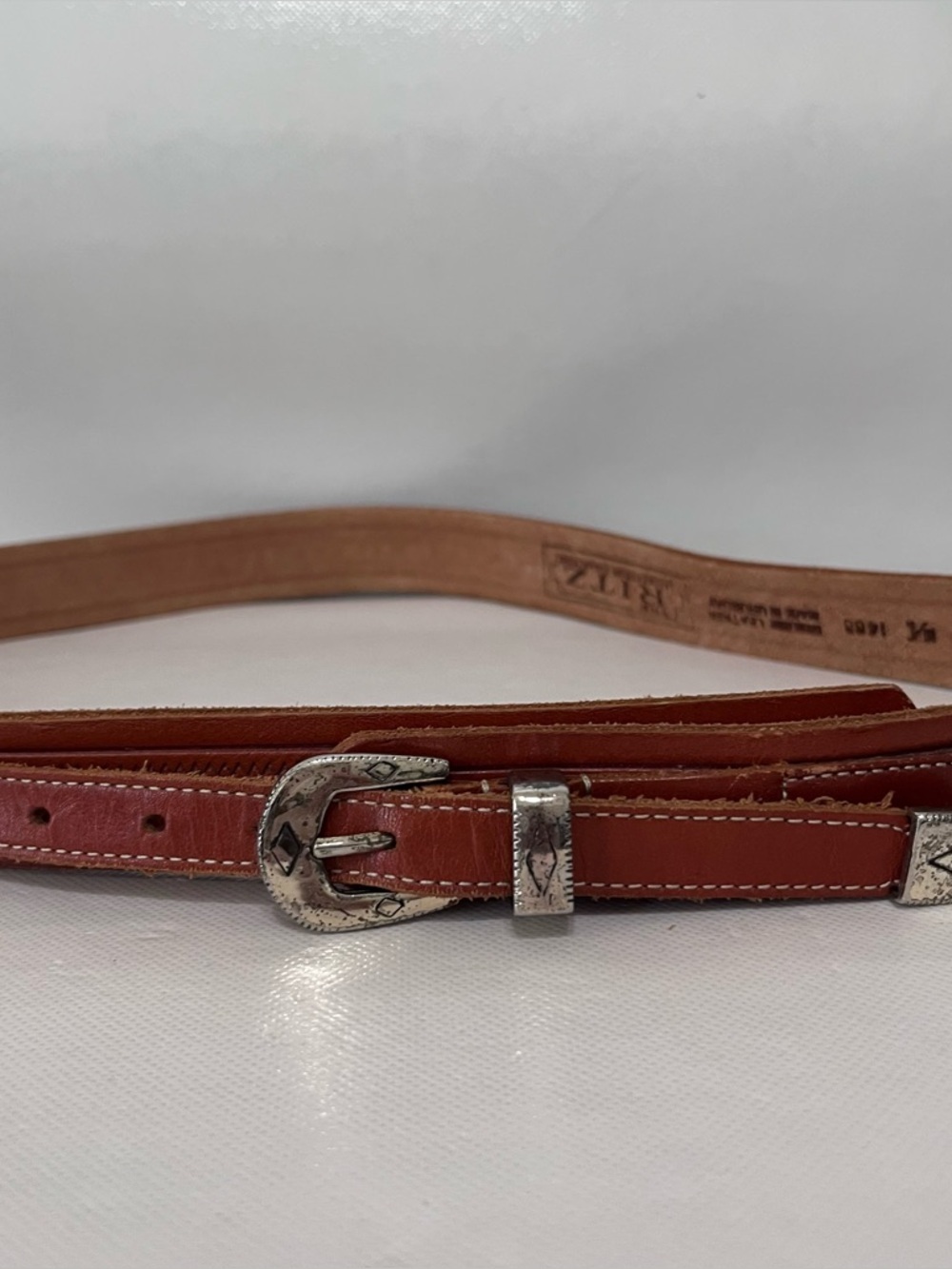 Vintage The Ritz Brown Leather Western Belt